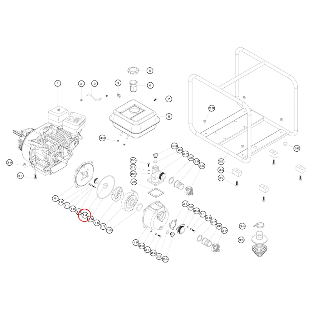 Lifan Guarnizione Ceramica Pompa Acqua 80WG Ricambio Albero