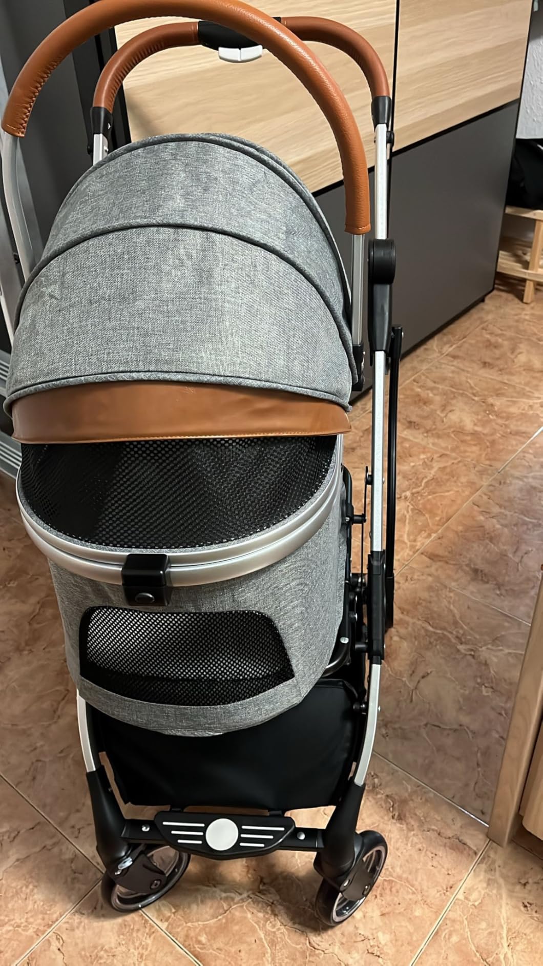 Fudajo 2in1 passeggino per cani nero 15 kg