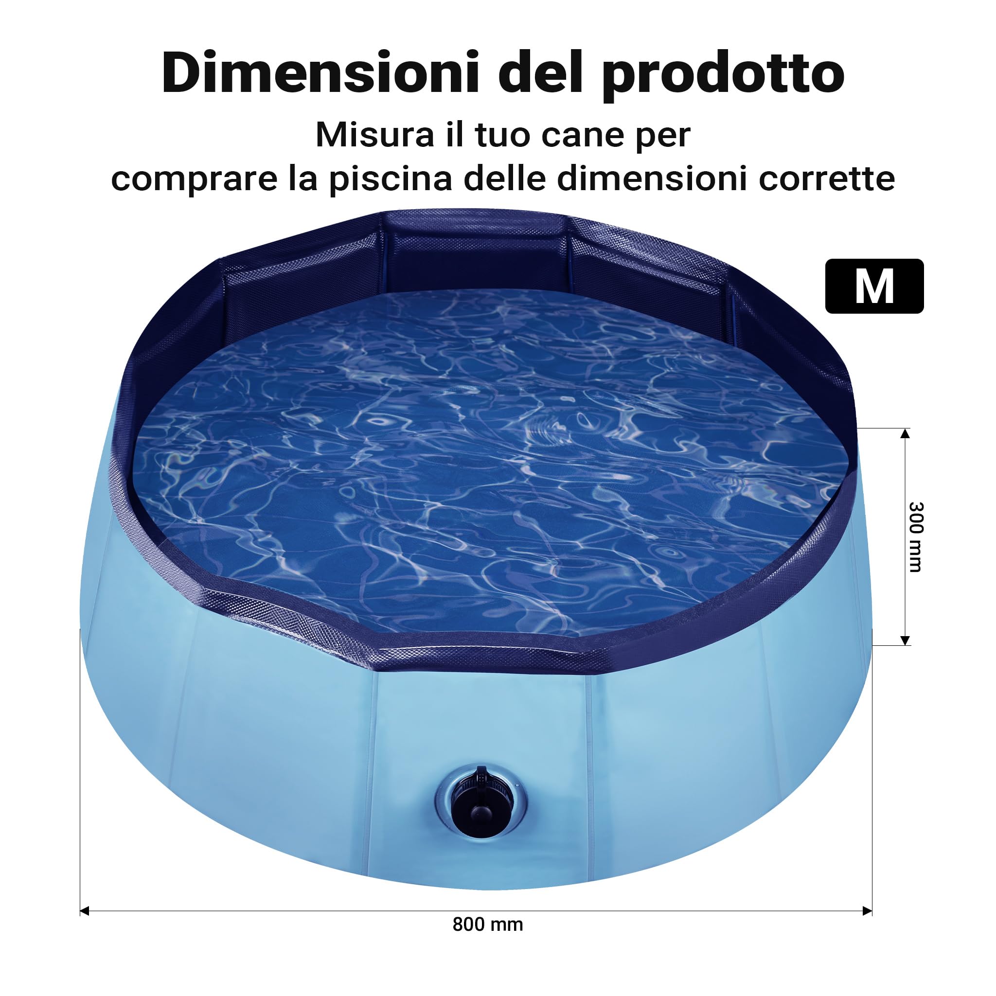 Fudajo Piscina per Cani 80x30 cm Pieghevole PVC Antiscivolo