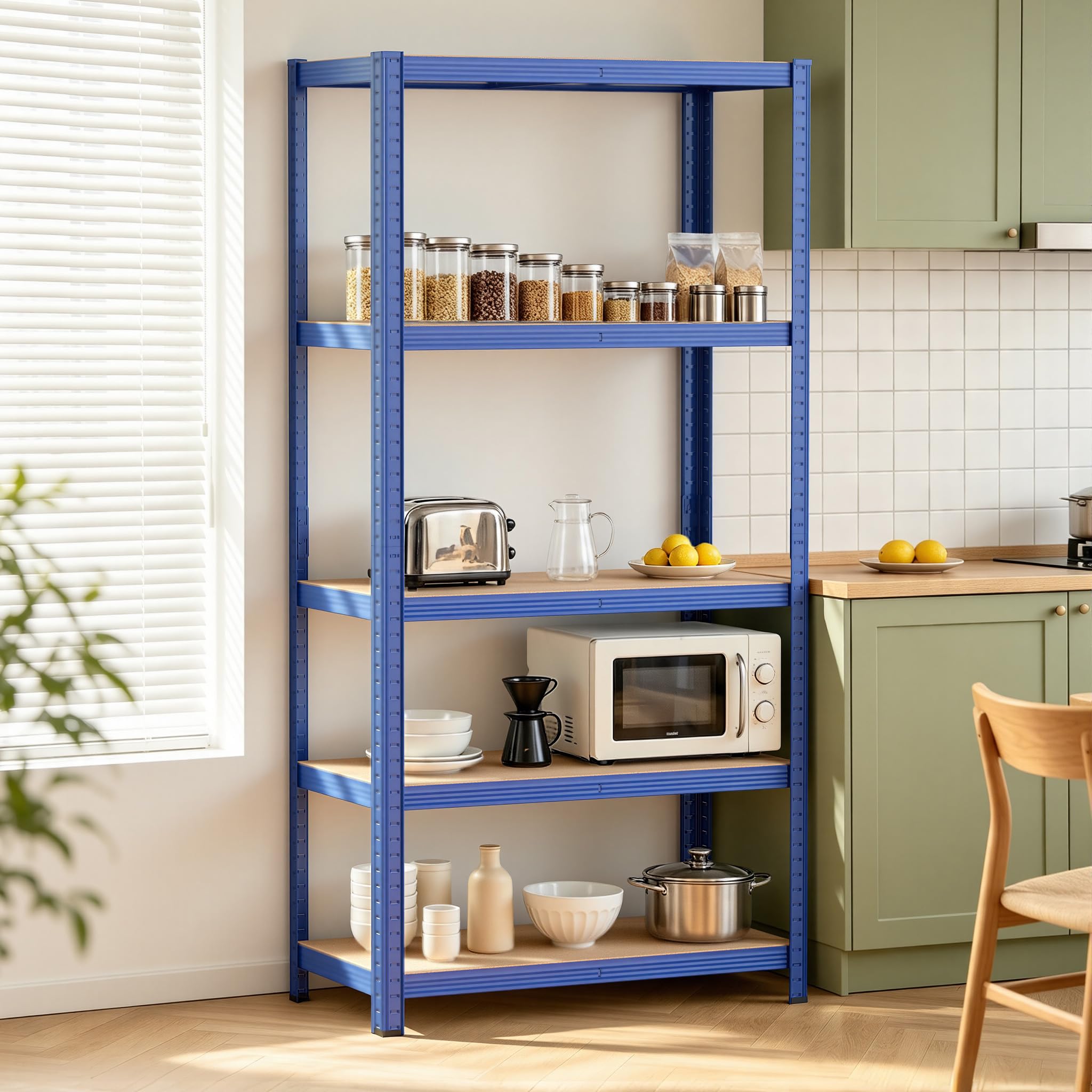 Wiltec Scaffale Carichi Pesanti Blu 120x60x204 cm 5 Ripiani
