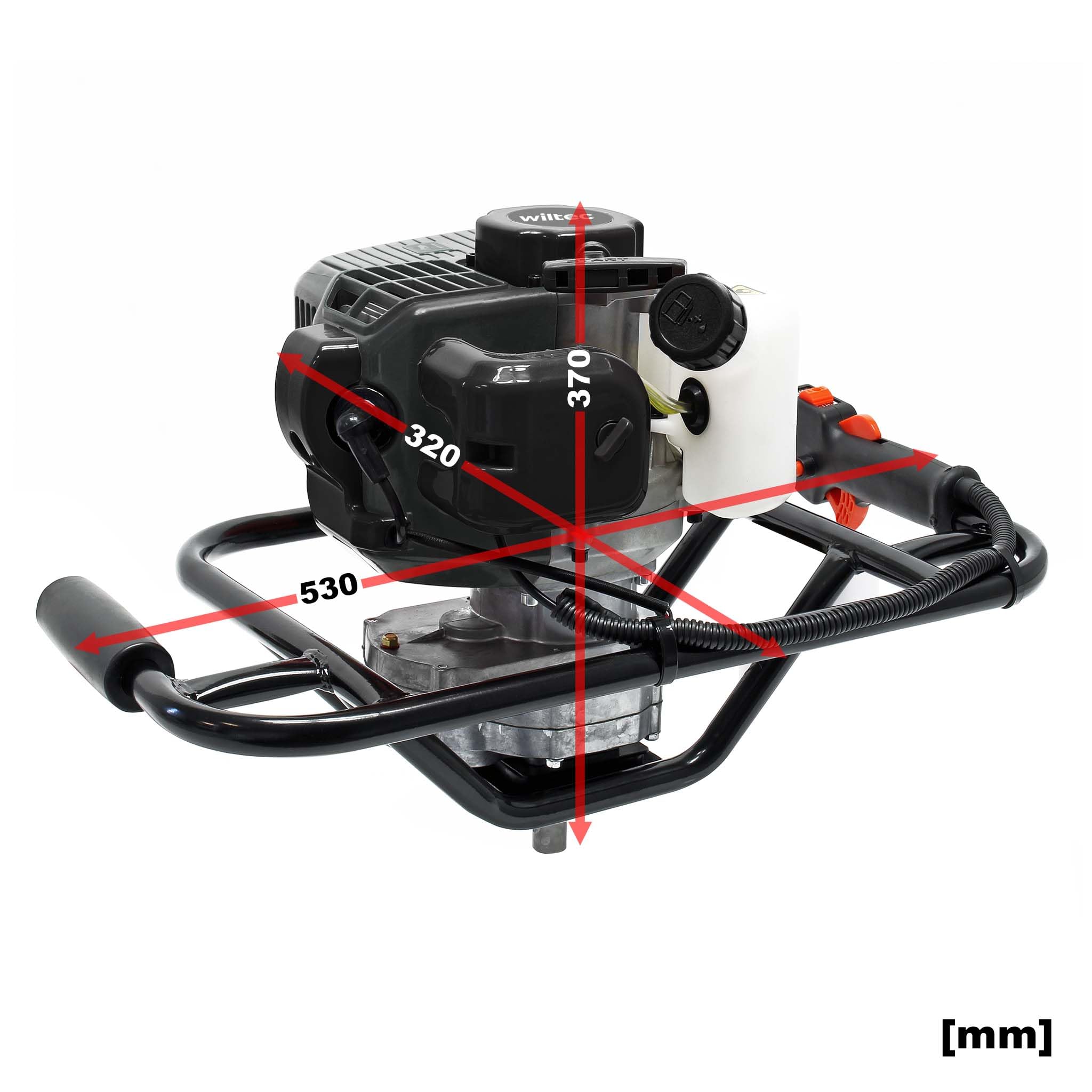 Wiltec 1,4 kW mototrivella benzina 52cc punte 100-300 mm