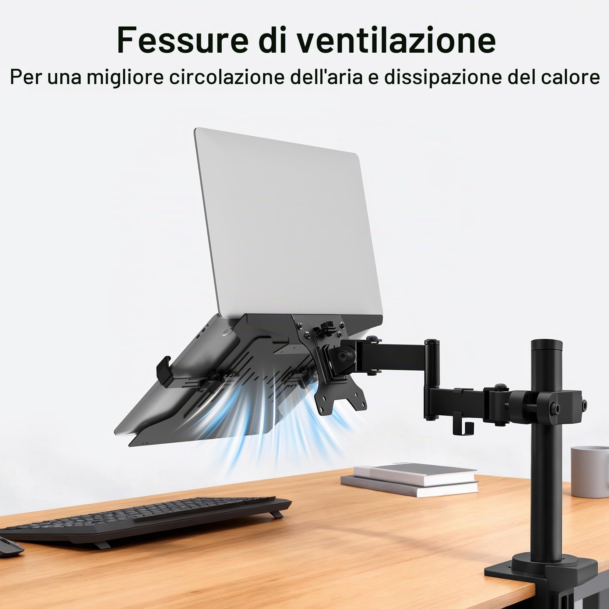 Wiltec Supporto Laptop Braccio VESA Acciaio Antiscivolo