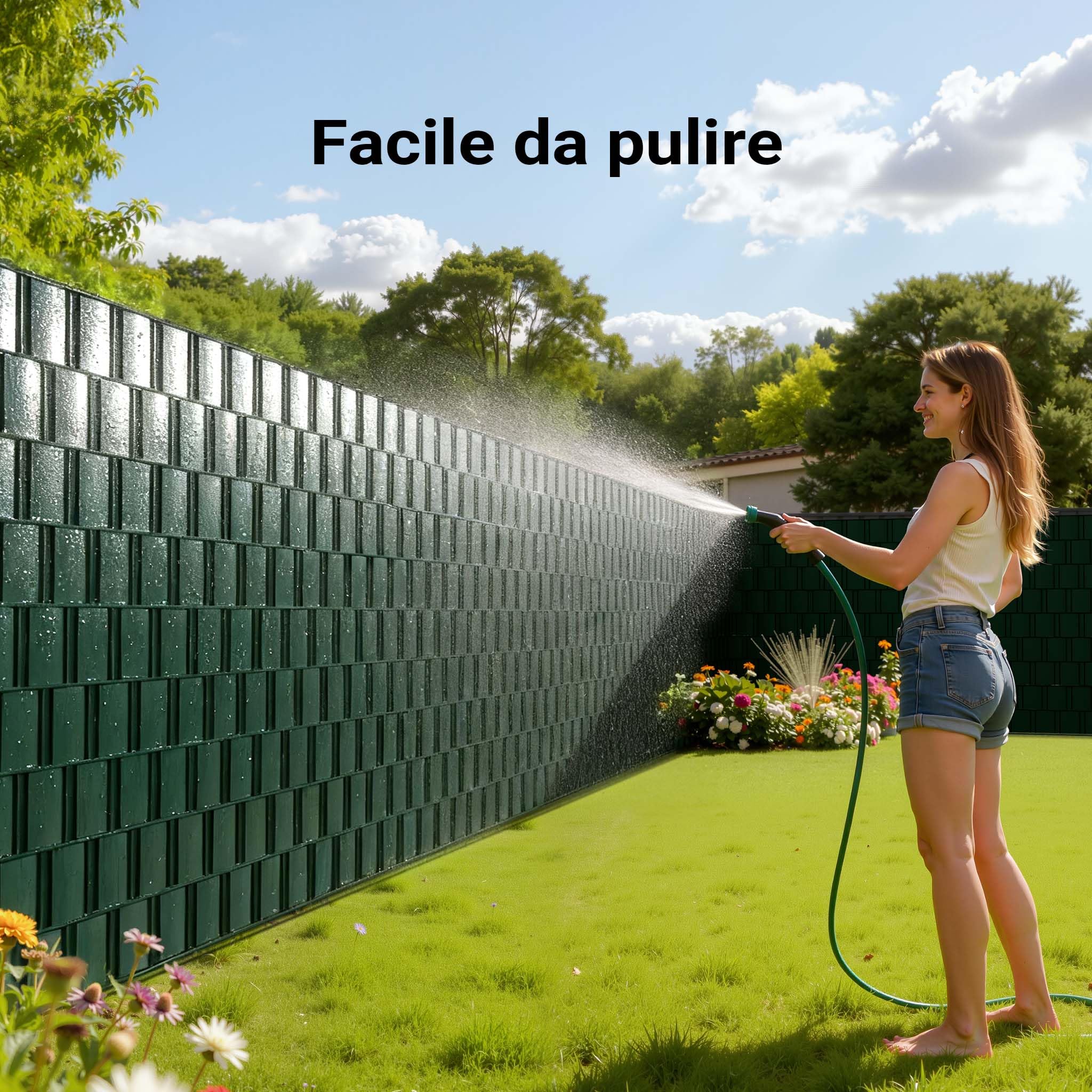 Wiltec strisce frangivista PVC 35m x 19cm verde 650g/m² 20 clip