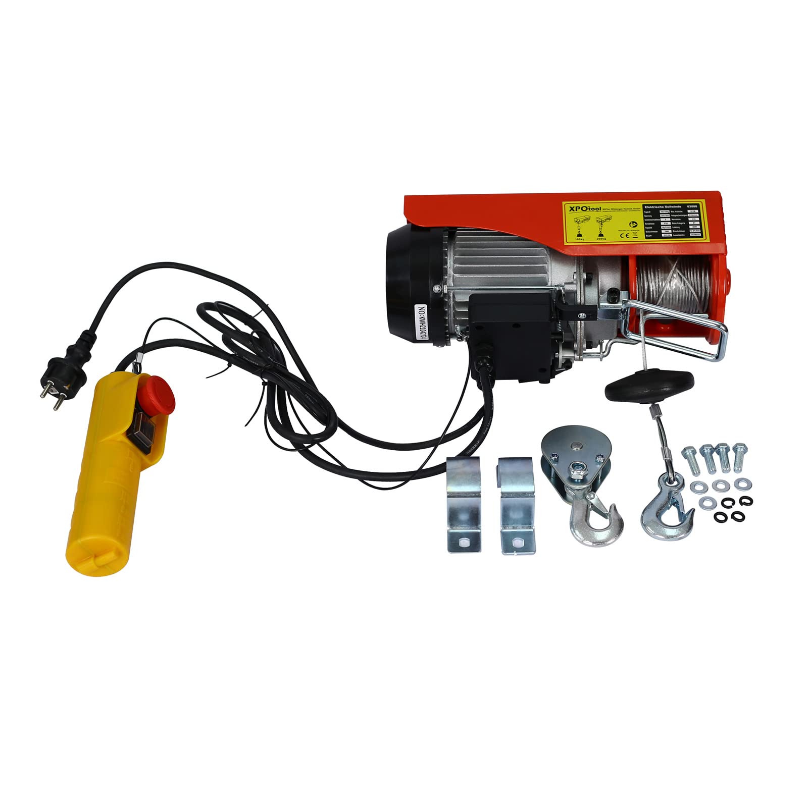 Wiltec Argano Elettrico 480W 100/200 kg Fune 12 m