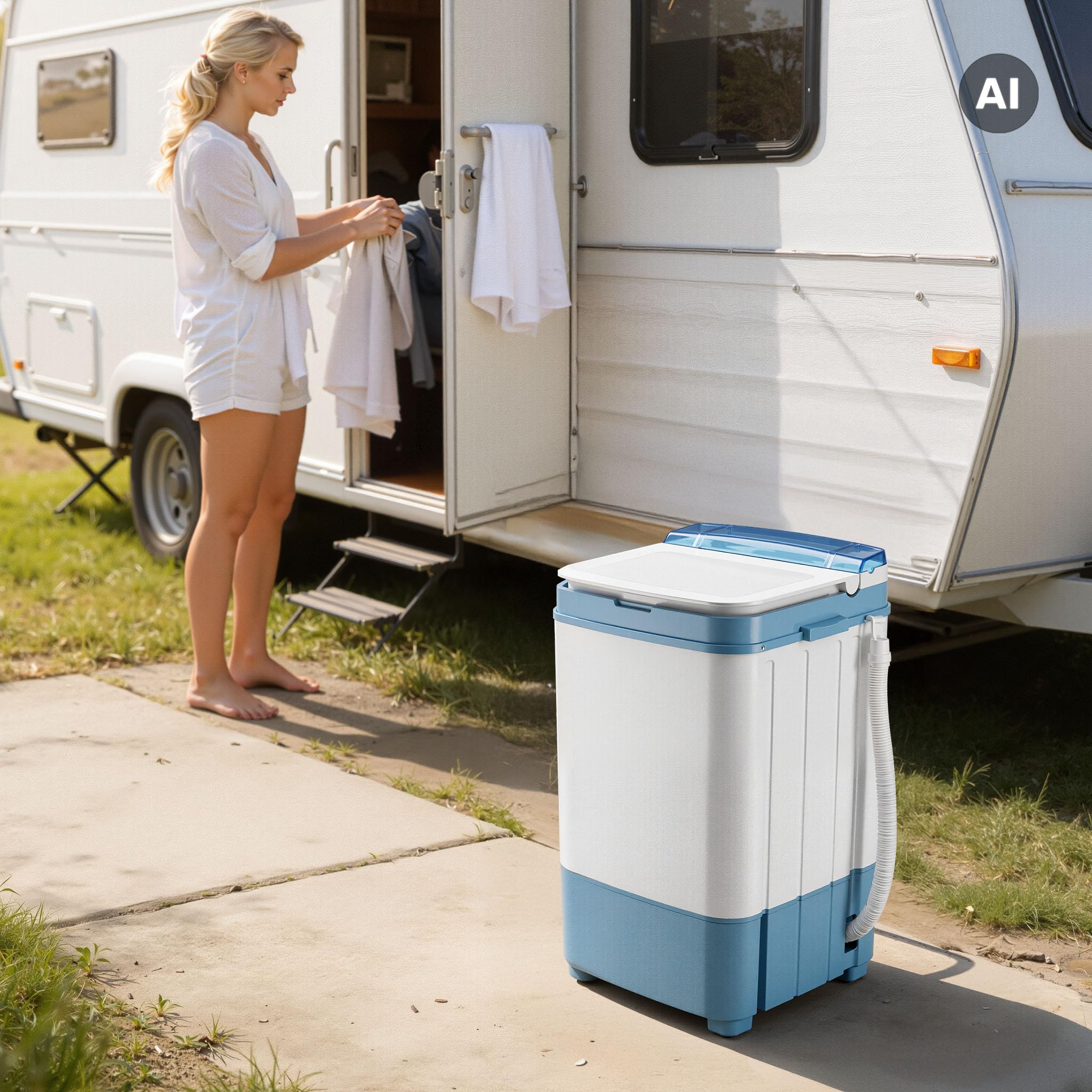 Wiltec lavatrice da campeggio 6 kg azzurro chiaro 280W