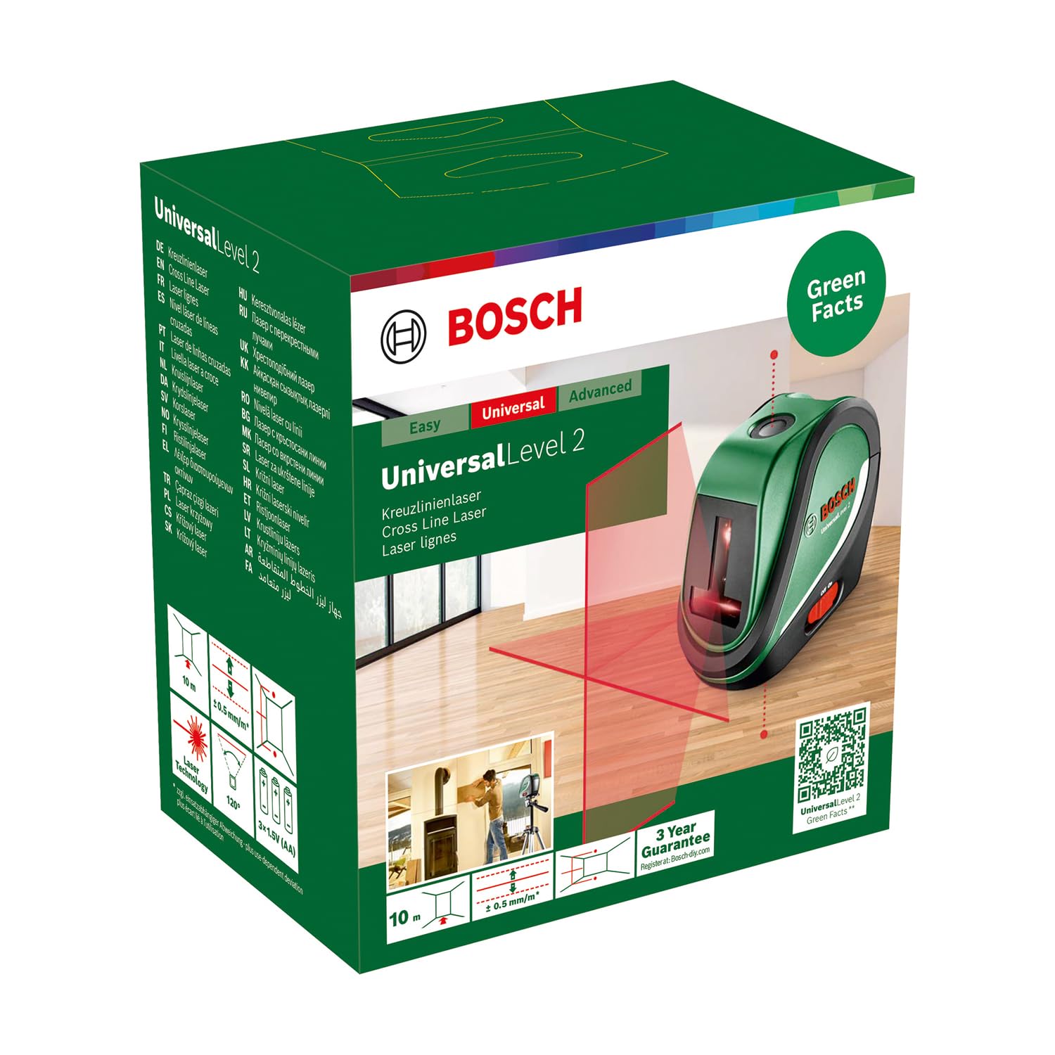 Bosch UniversalLevel 2 Livella Laser Croce + Treppiede