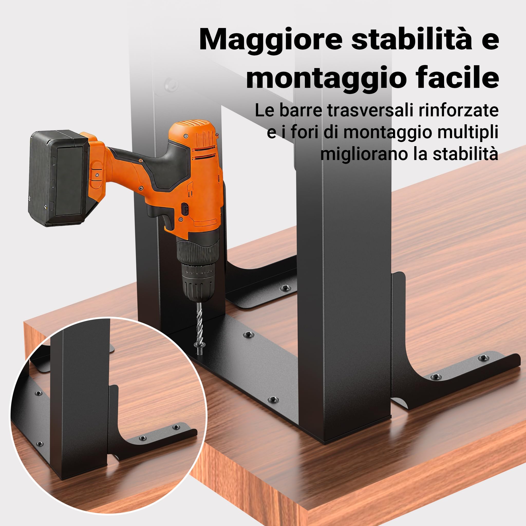 Wiltec Base Panca Nera 30x43 cm Set 2 Pezzi Acciaio