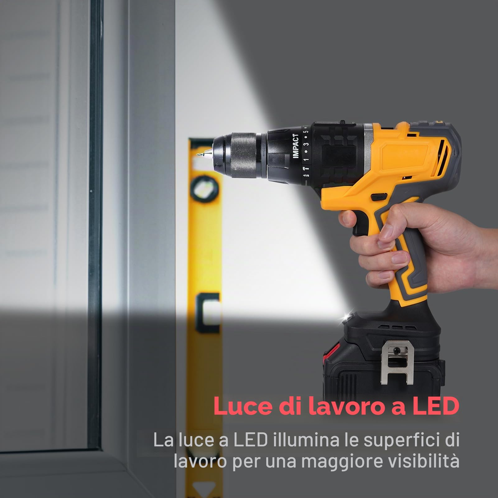 Weytoll Kit Utensili 20V Trapano+Smerigliatrice Senza Batteria