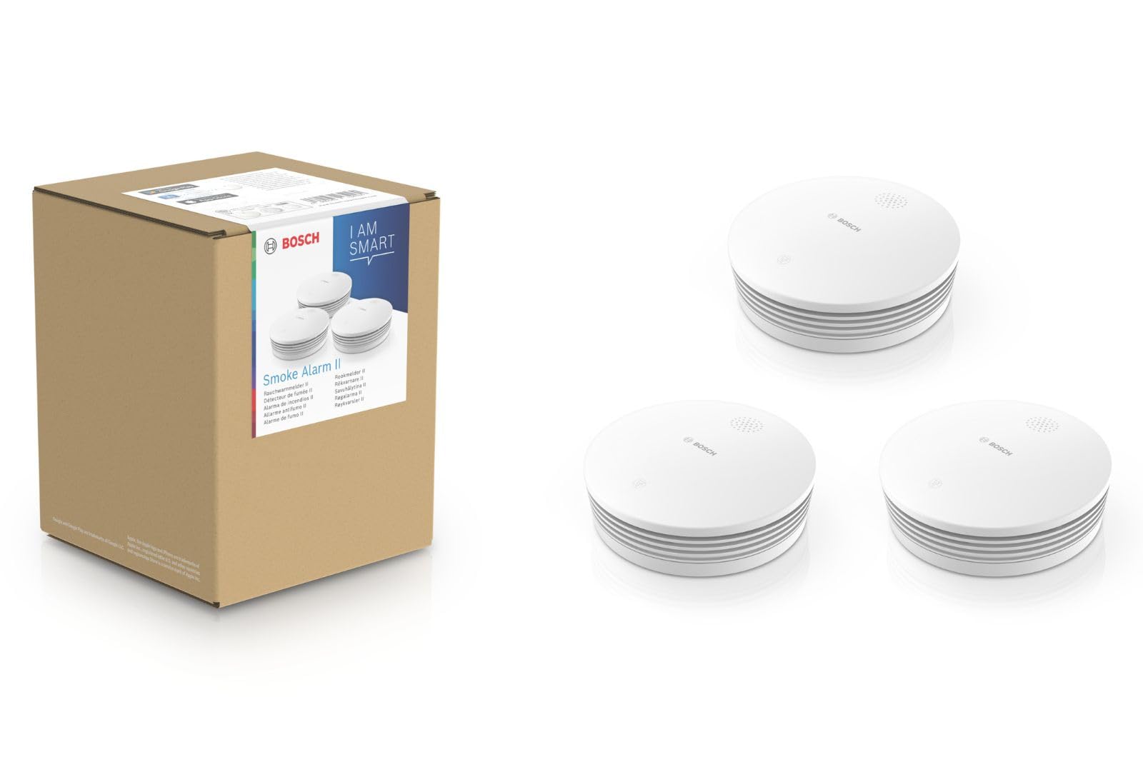 Bosch Smart Home Rilevatore di Fumo II set 3 pezzi con app
