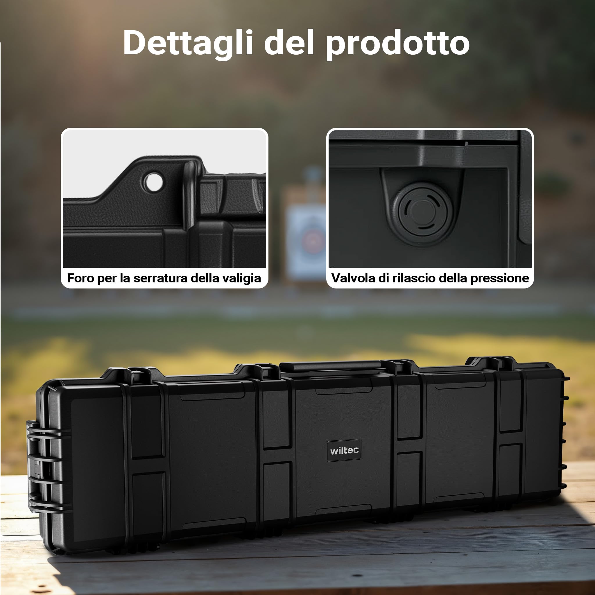 Wiltec Custodia Trolley Fucili 137,8x38,3x17,5 cm Rigida