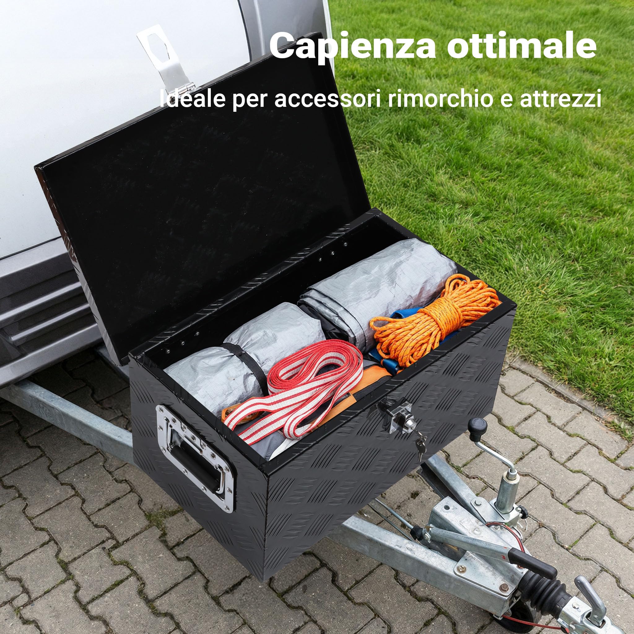 XPOtool Cassetta Portattrezzi Alluminio 50,8 cm Nera Chiave