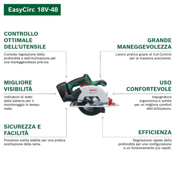 Bosch EasyCirc 18V-48 sega circolare batteria 48 mm senza batteria