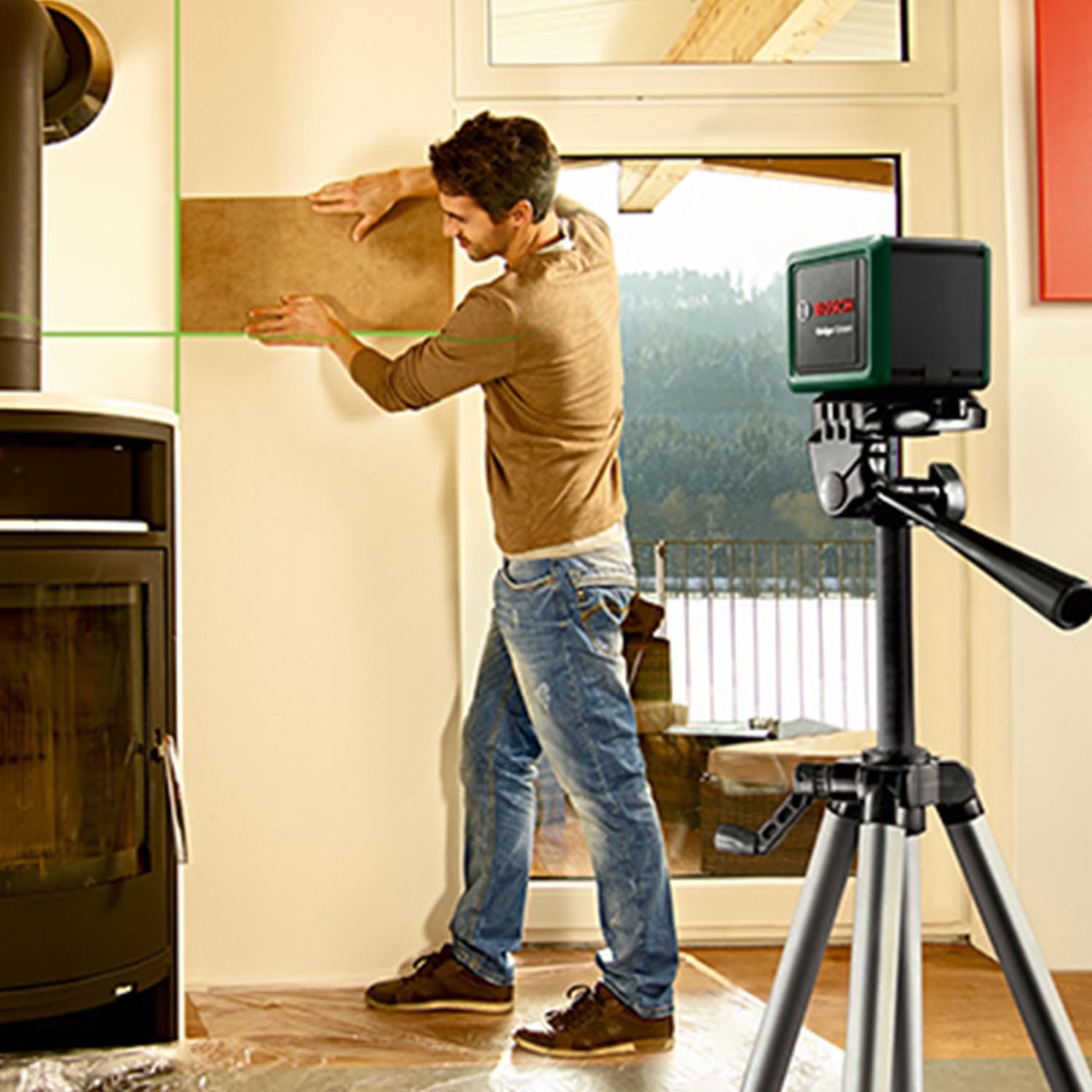 Bosch Quigo Green livella laser croce 12 m con treppiede