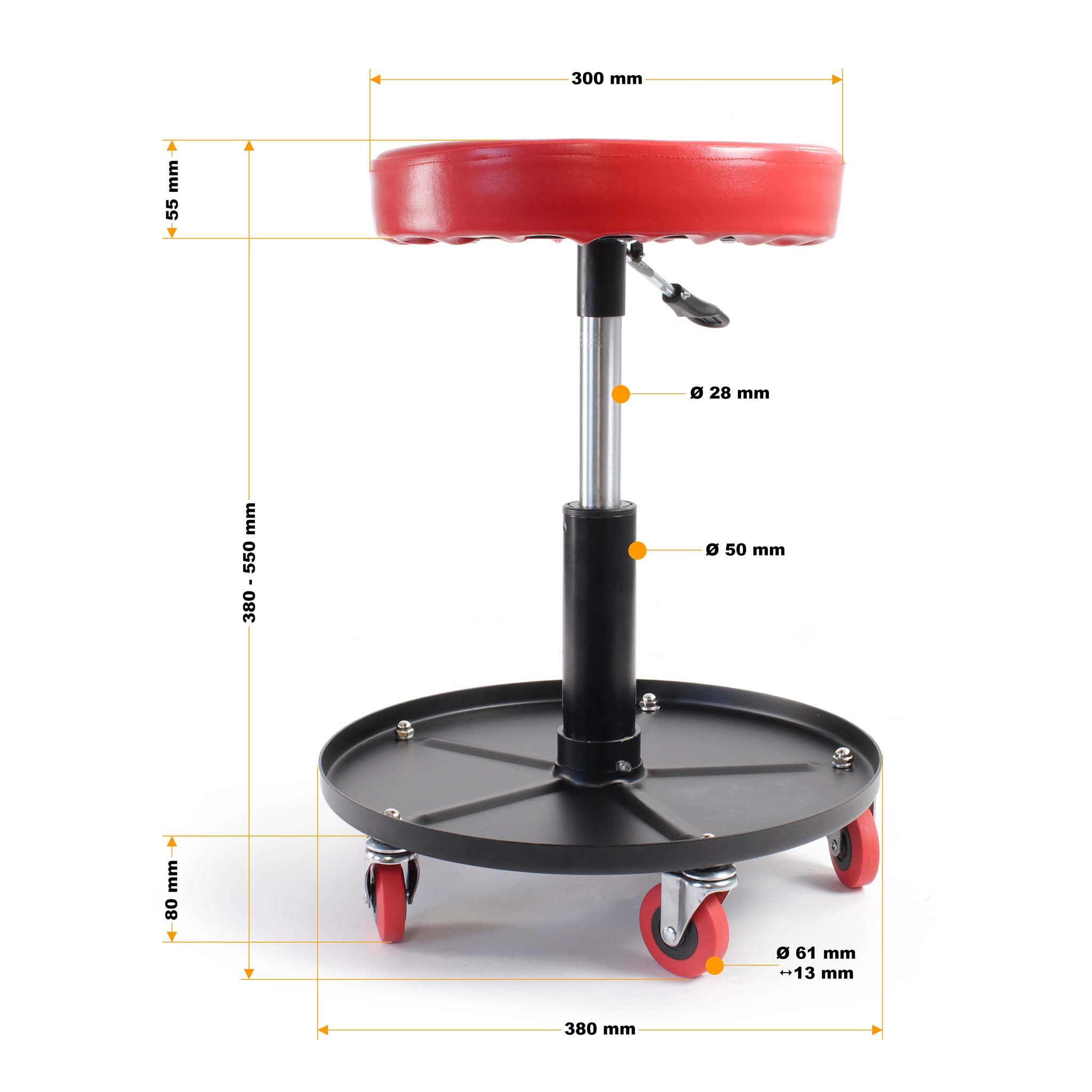 XPOtool sgabello officina girevole 38-50cm 130kg