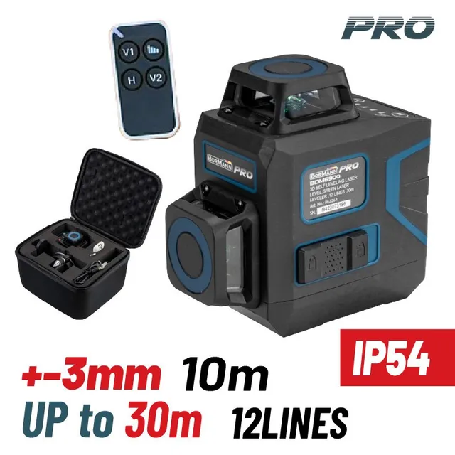 Bormann Pro BDM6900 Livello Laser Verde 12 Linee 30 m