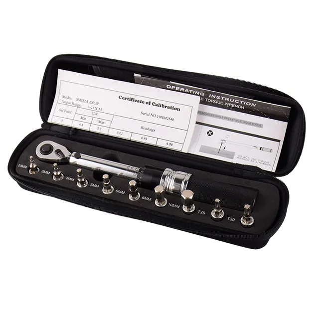 Weytoll Chiave Dinamometrica 1/4" 1-25Nm Set 9 Bit Bici