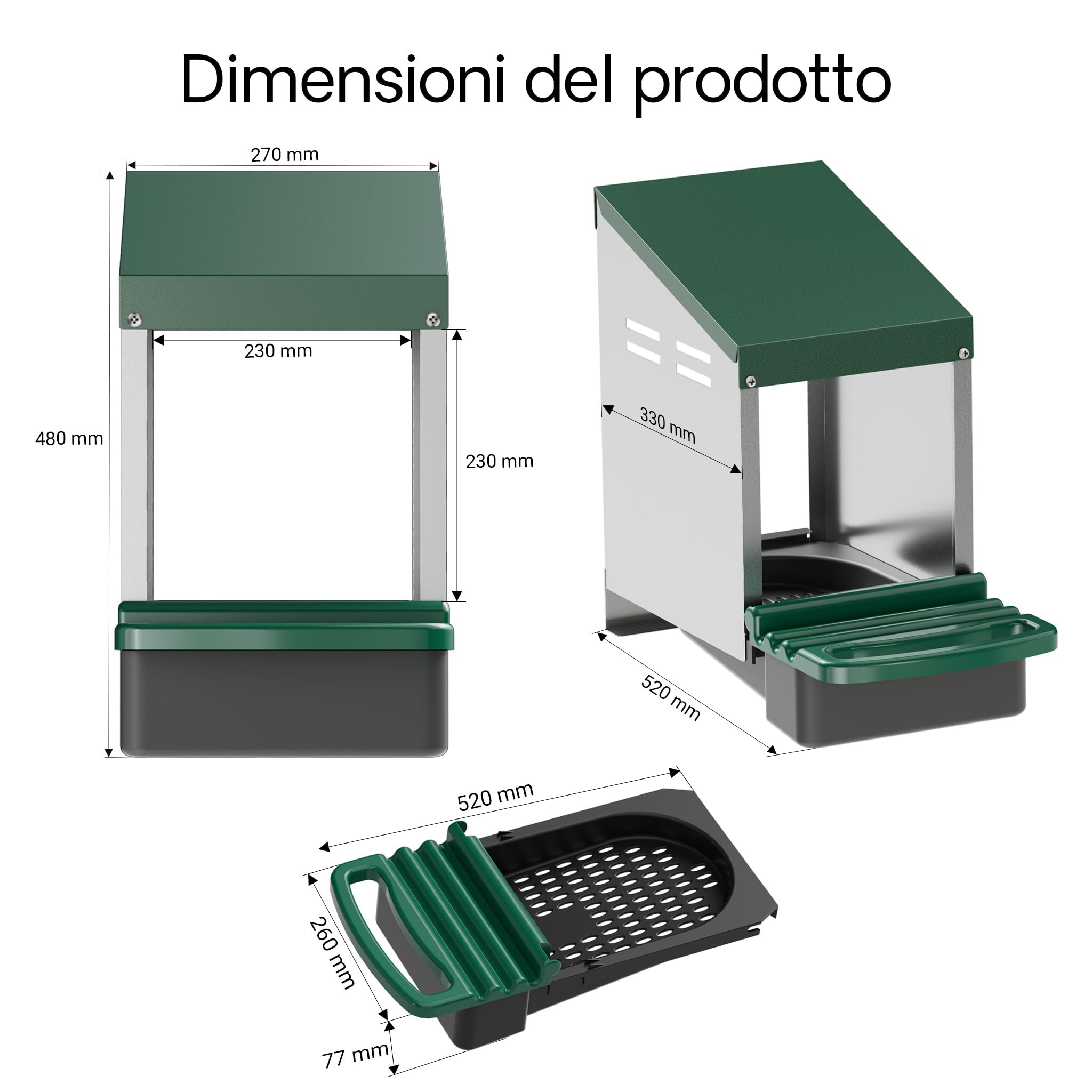 Fudajo Nido Galline Ovaiole 27x52x48 cm con Vassoio
