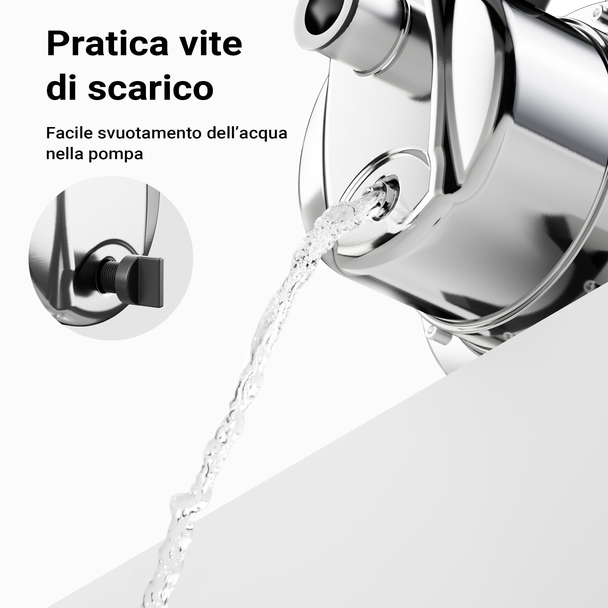 Wiltec Pompa Giardino Inox 3800 l/h 1200W 48m