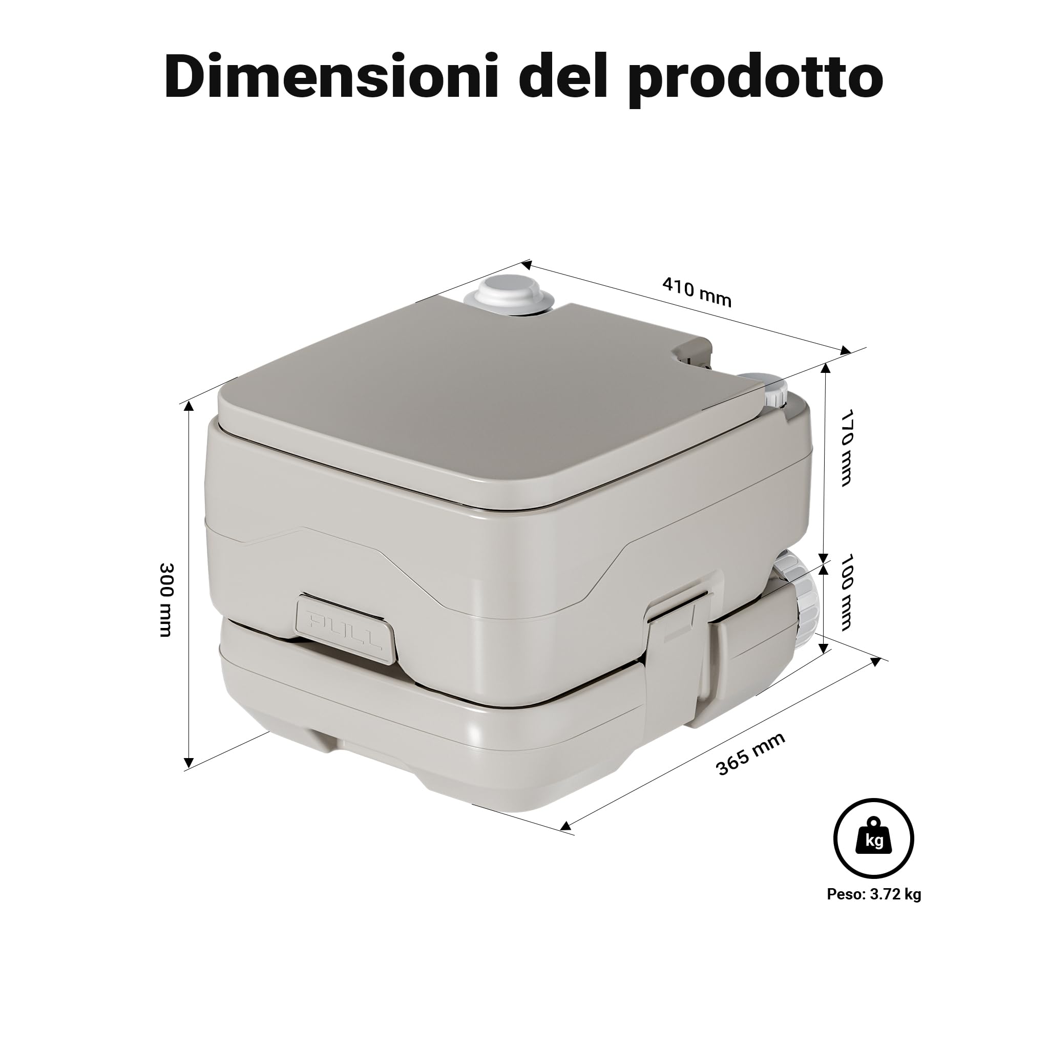 Wiltec WC Portatile 10 L con Pompa Manuale e T Ugello
