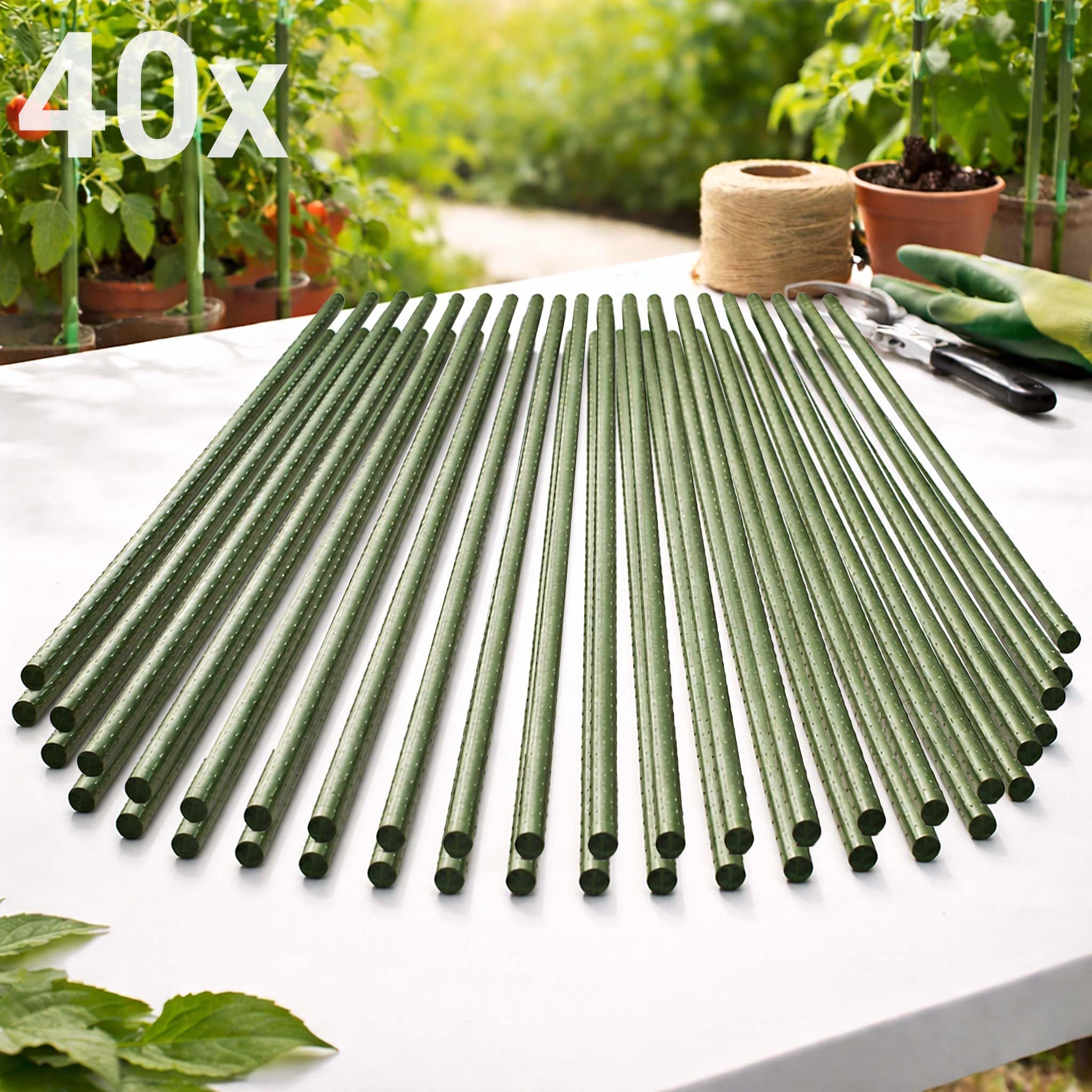 Wiltec sostegni piante verdi 90 cm Ø 11 mm set 40