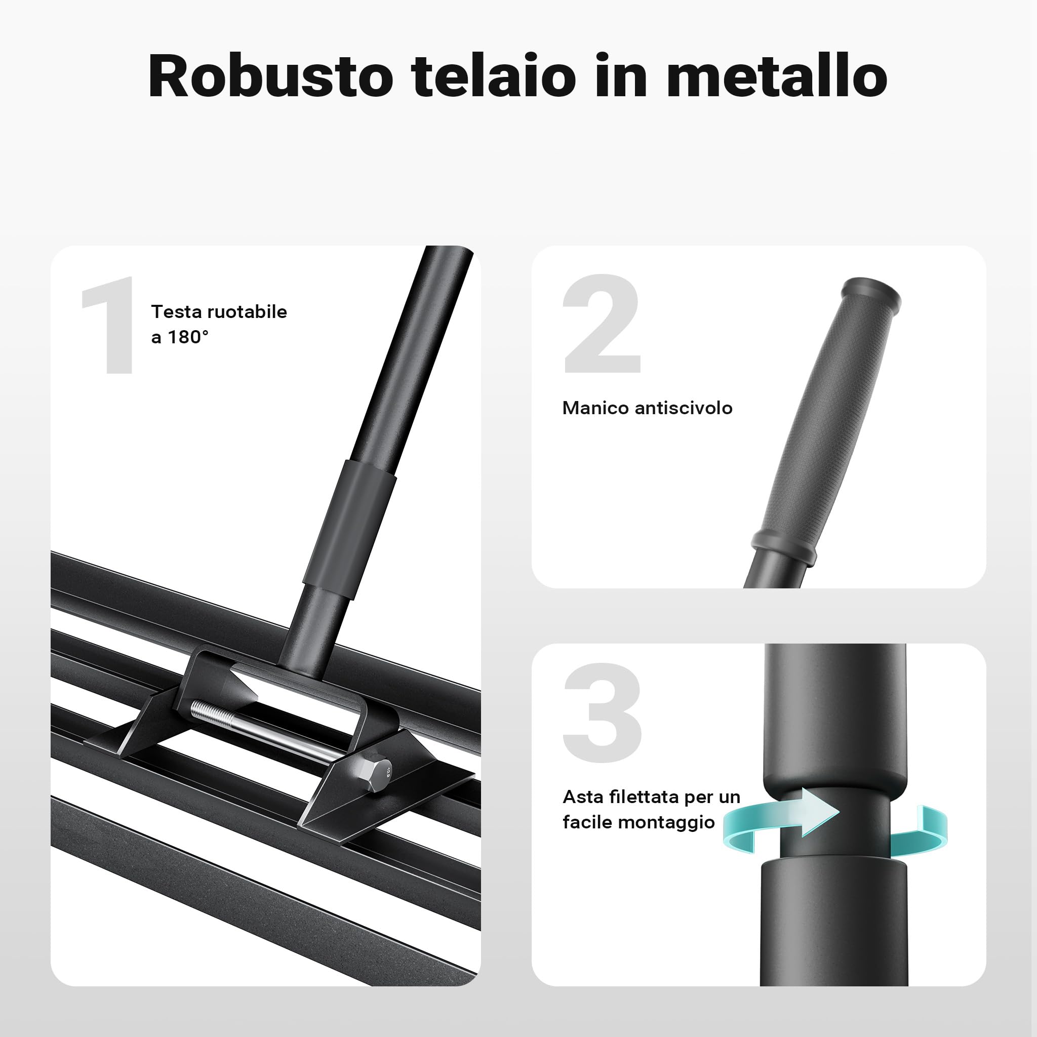Wiltec Rastrello livellatore alluminio 121,9x25,4 cm prato