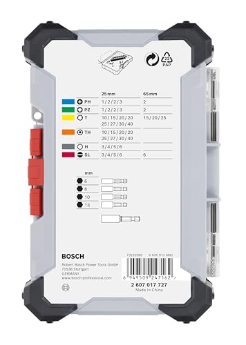 Bosch set 43 bit extra duri PH PZ SL T TH 1/4"