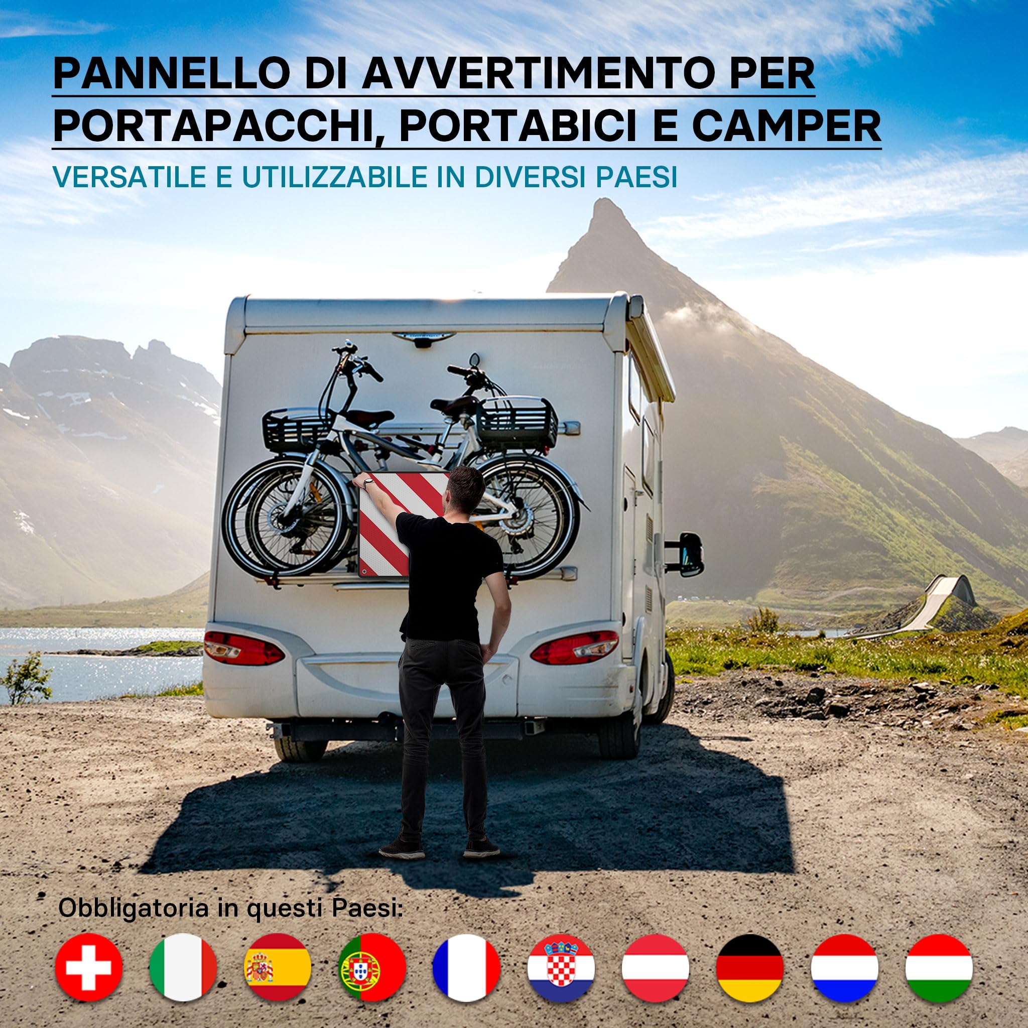 Wiltec pannello carichi sporgenti 50x50 cm Italia/Spagna alluminio