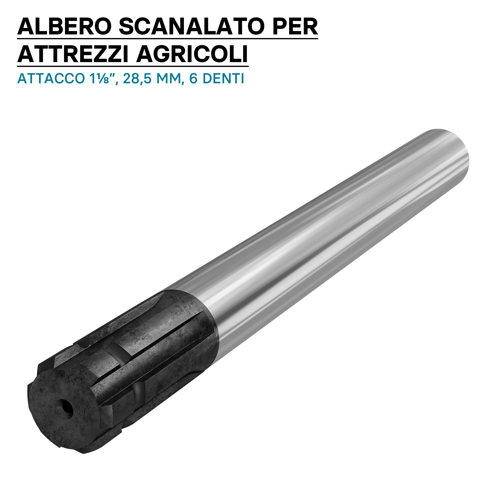 Wiltec A1 Profilo Scanalato 300 mm Albero 1 1/8" 6 Denti