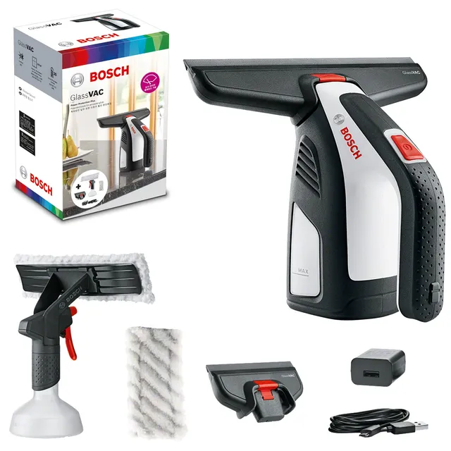Bosch GlassVAC Premium Set Lavavetri a Batteria 2 Spazzole