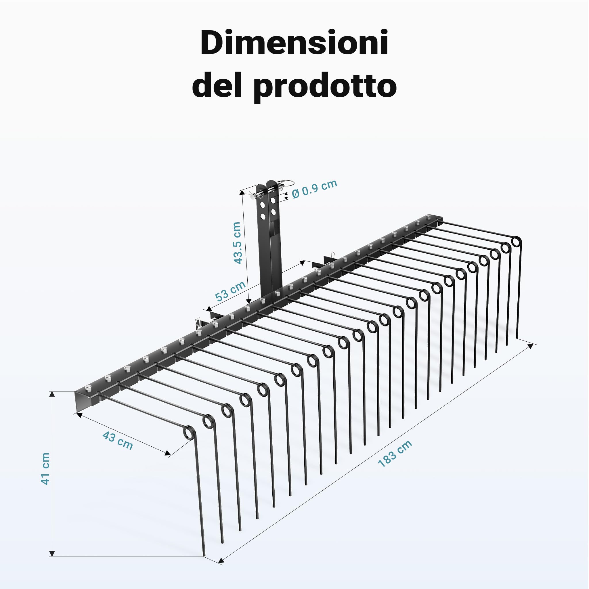 Wiltec Strigliatore Trainato 72" Arieggiatore Prato 183 cm