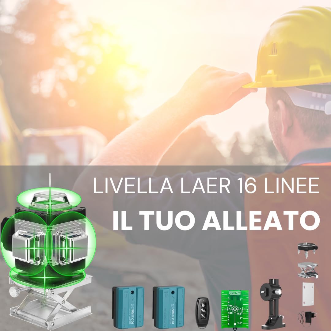 DE ROSA SHOP Livella Laser 4D 16 Linee 360° con Treppiede