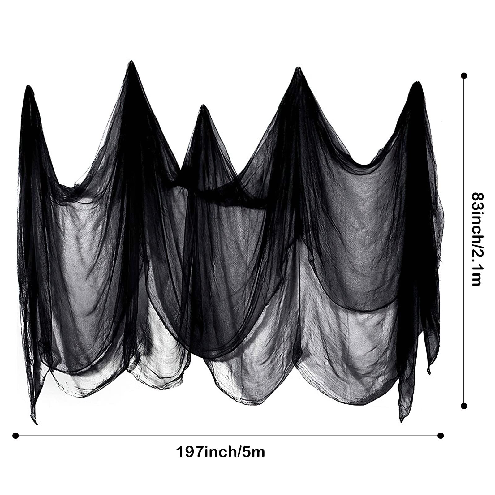 Wzone Panno Nero Halloween garza 215x500 cm cotone