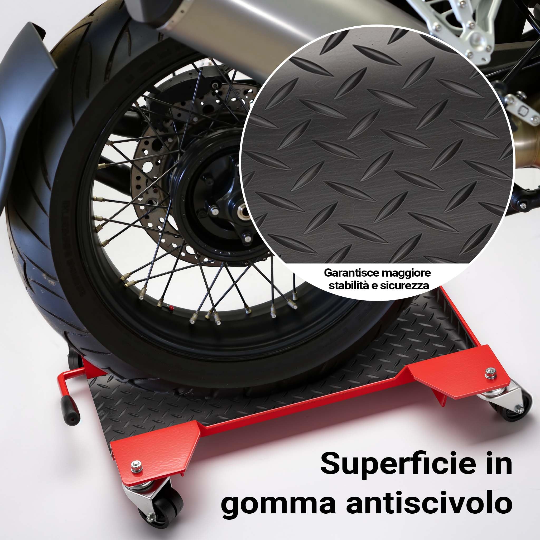 Wiltec Carrello Sposta Moto 60x42 cm 250 kg Corto