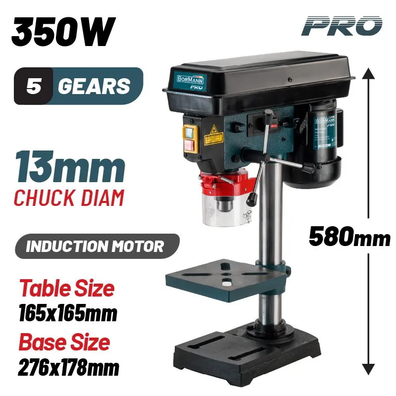 Bormann Pro trapano a colonna 13mm 350W laser mandrino 13mm