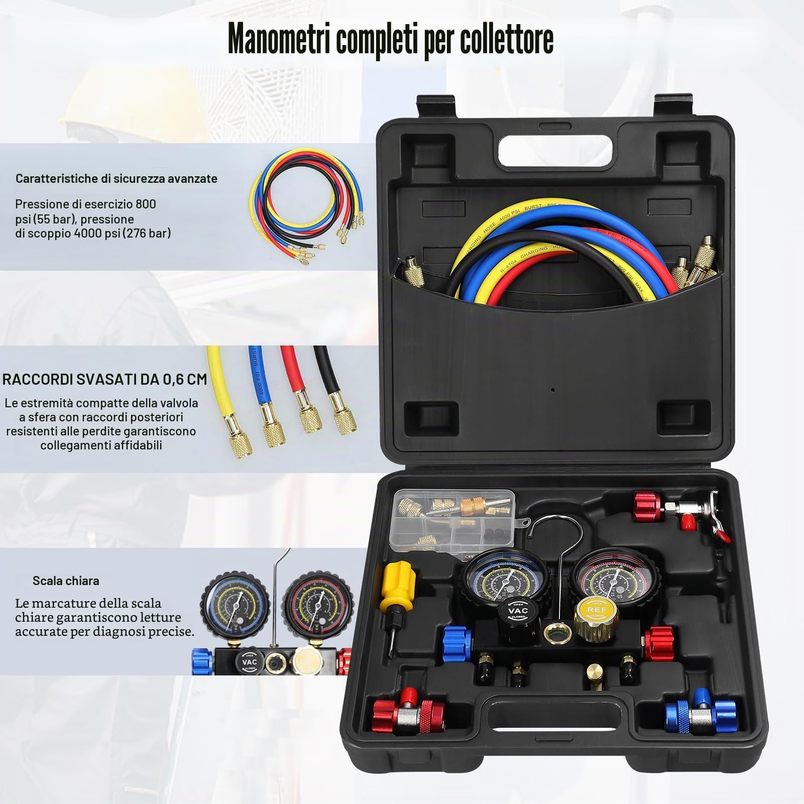 Weytoll Kit Ricarica Aria Condizionata Auto R134a 4 Vie 1,5 m