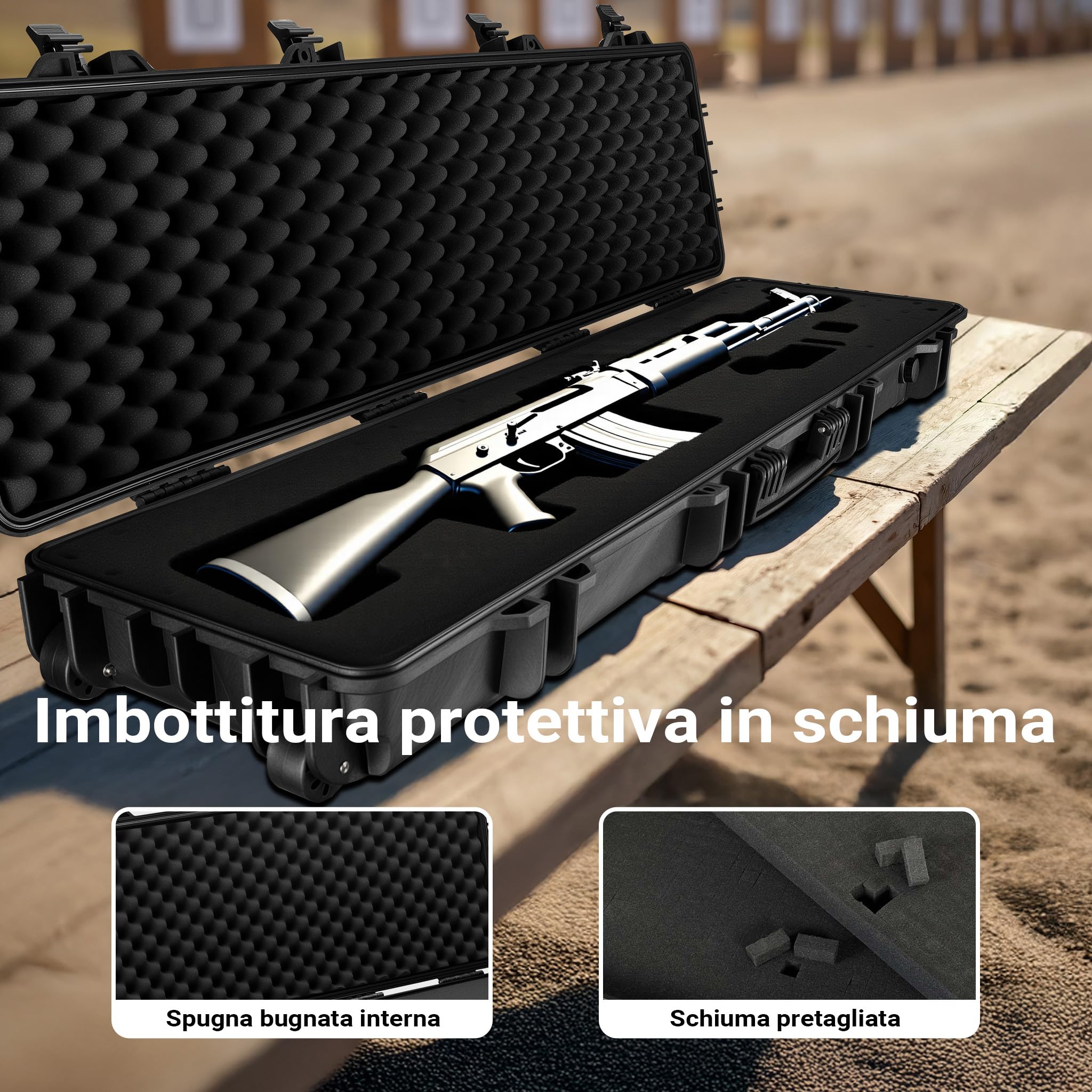 Wiltec Custodia Trolley Fucili 137,8x38,3x17,5 cm Rigida