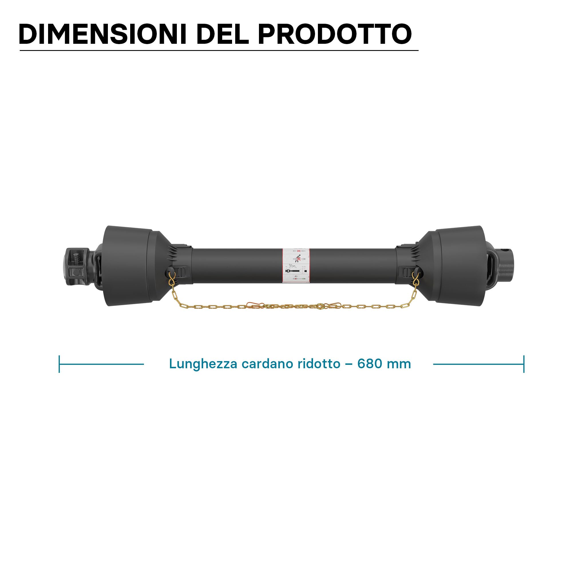 Wiltec T1 Albero Cardanico 680-880 mm 210 Nm 6 Denti