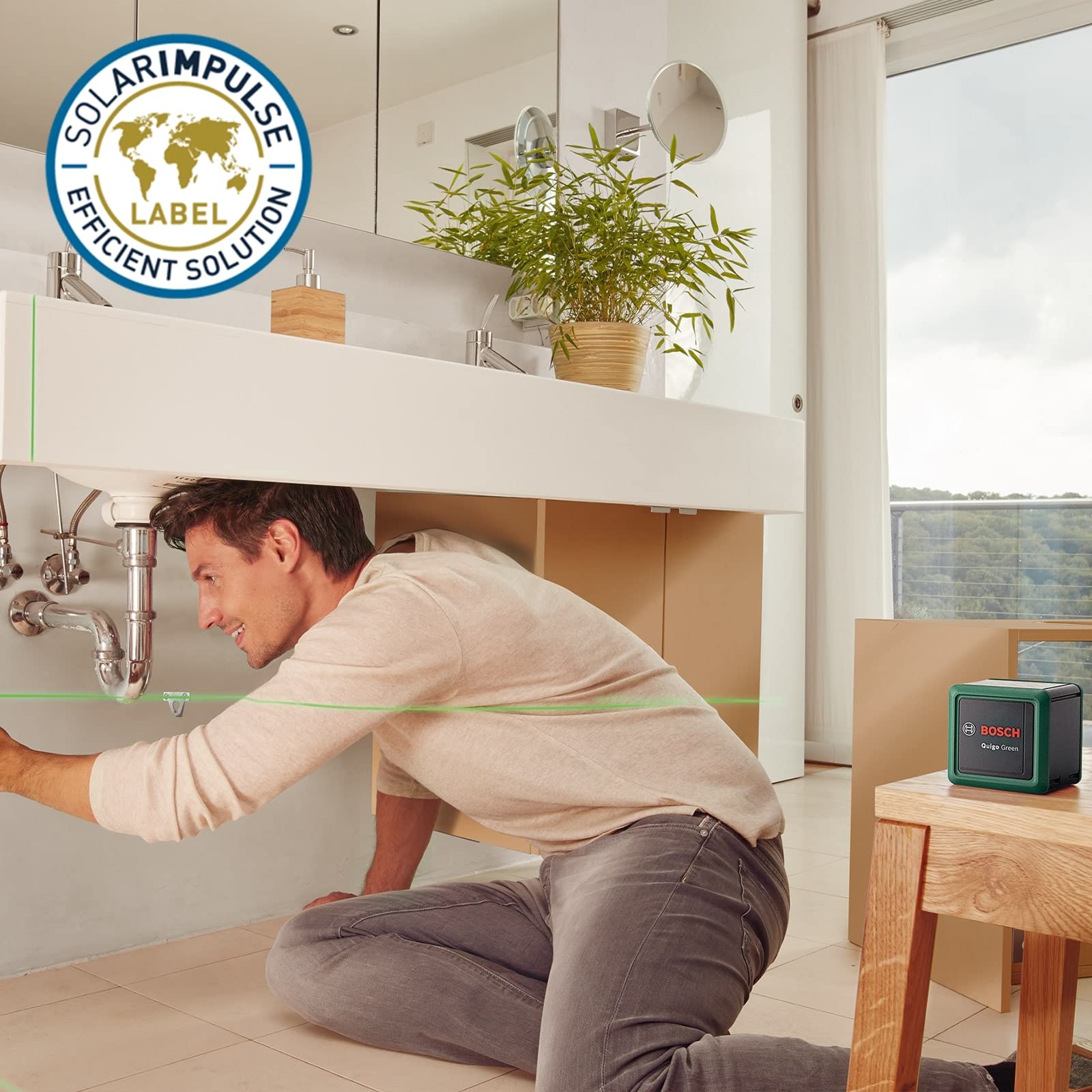 Bosch Quigo Green Livella Laser con treppiede