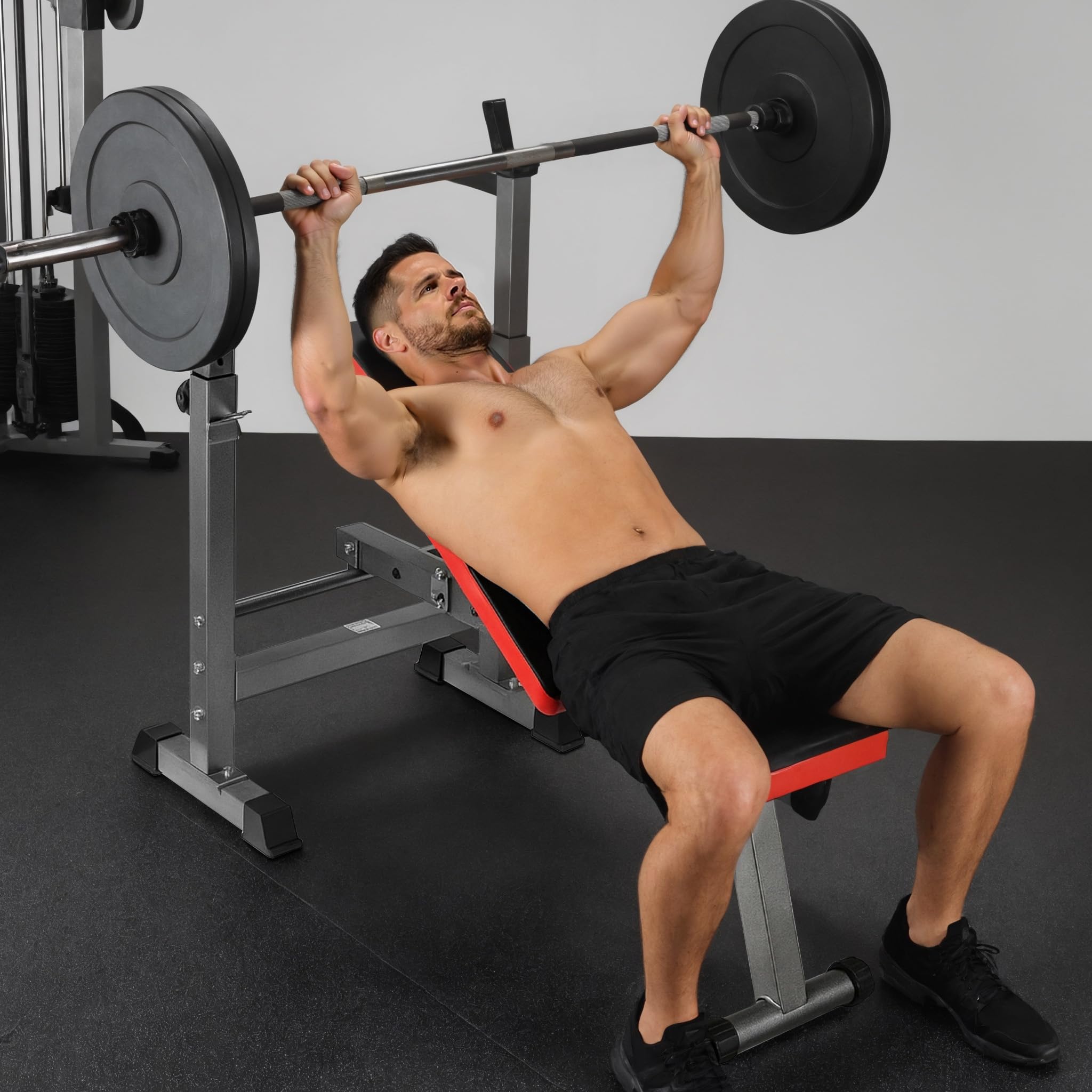 Wiltec Panca pesi 2in1 pieghevole 230 kg con bilanciere