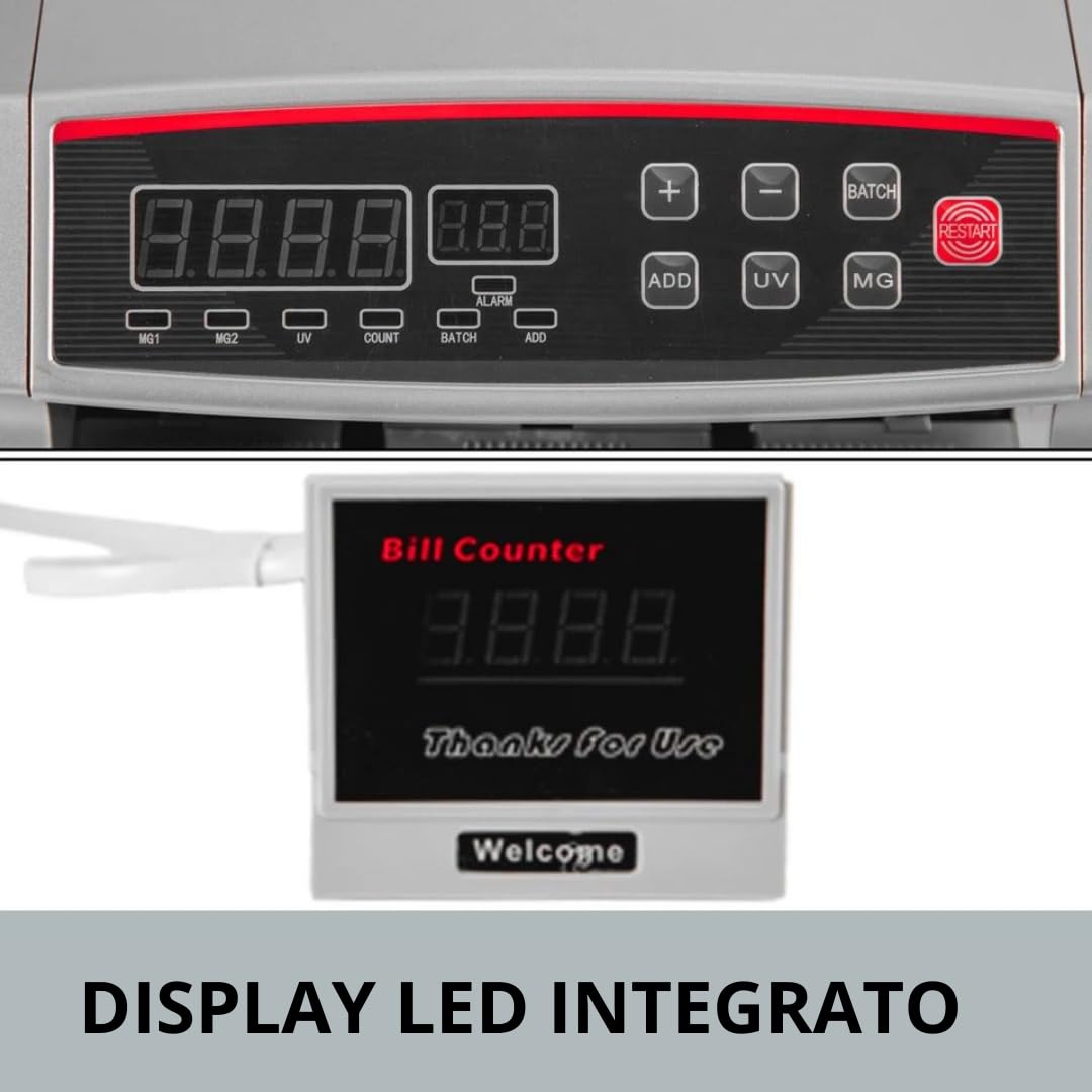 De Rosa Shop Conta Banconote Professionale Rilevatore False LED
