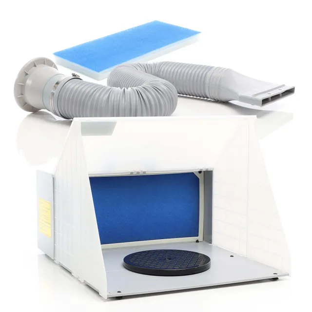Wiltec Cabina aspirazione aerografo 4 m³/min con tubo e filtro