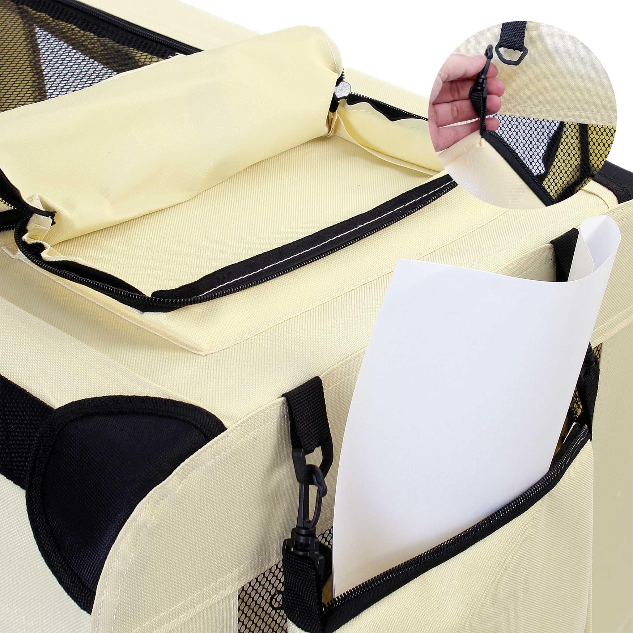 Fudajo trasportino pieghevole beige M 60x42x44cm