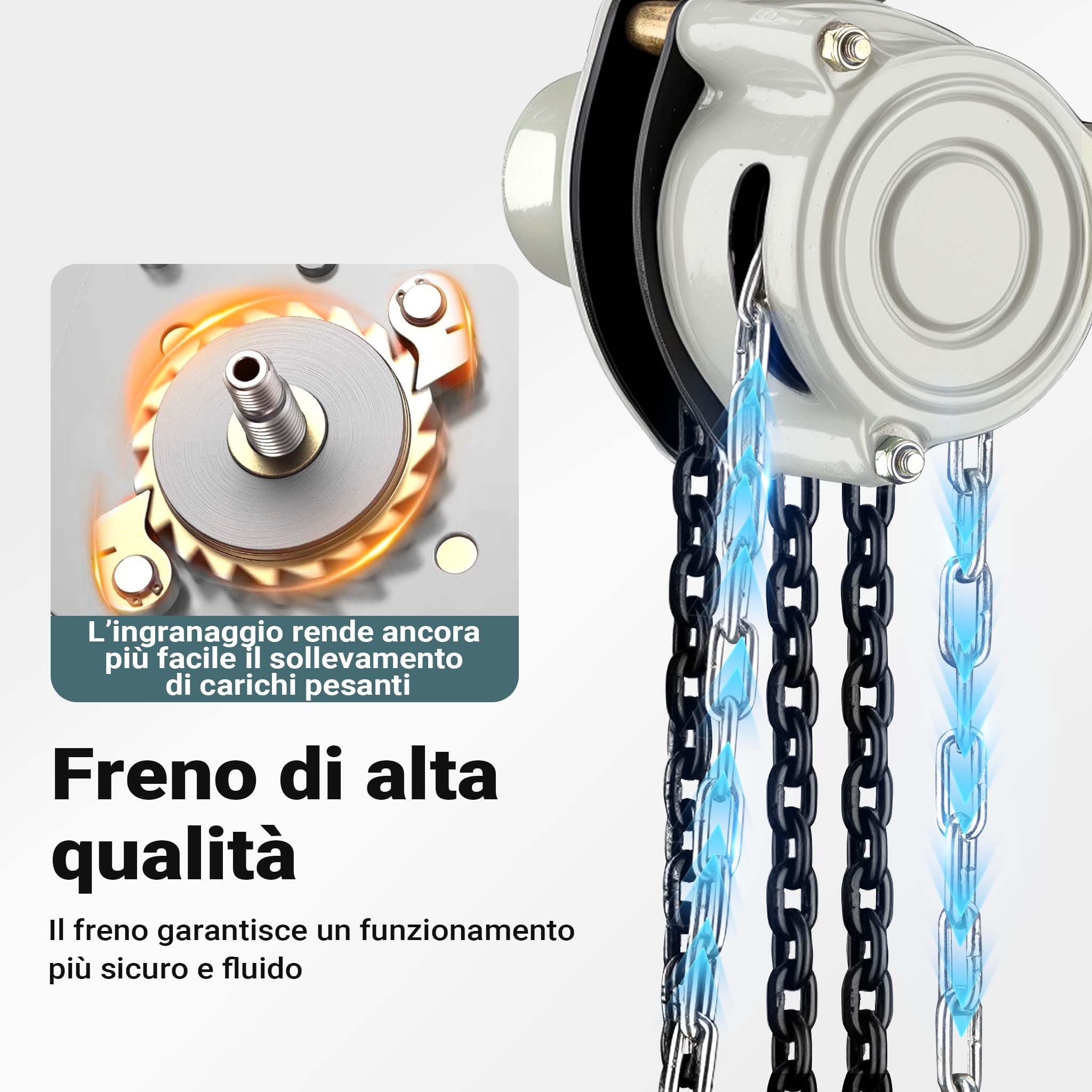 Wiltec V21-2 Paranco a Catena Manuale 2 T 3 M G80