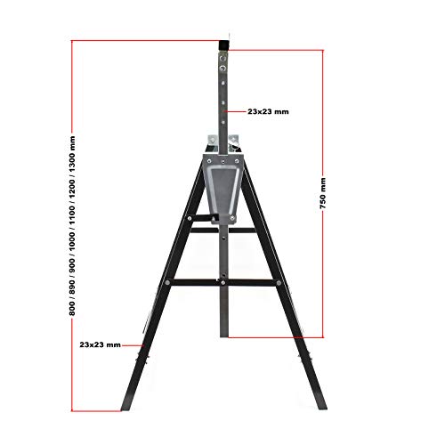 Wiltec Cavalletti Ponteggi Telescopici 80-130 cm 200 kg 2 pezzi