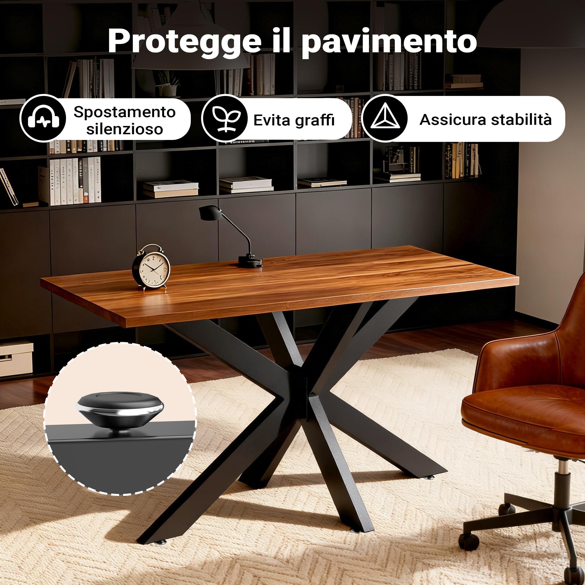 XPOtool Telaio Tavolo Ragno Acciaio Nero 43x58x98 cm