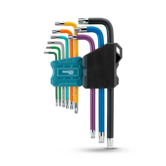 Bormann set chiavi torx lunghe forate 9 pezzi T10-T50