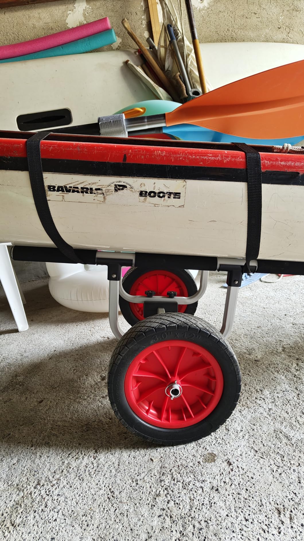 Wiltec Carrello kayak alluminio ruote PU 31 cm 90 kg