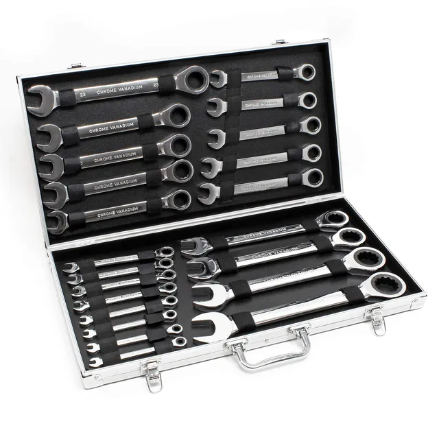 Wiltec Set 22 Chiavi Combinate a Cricchetto 6-32 mm in Valigetta