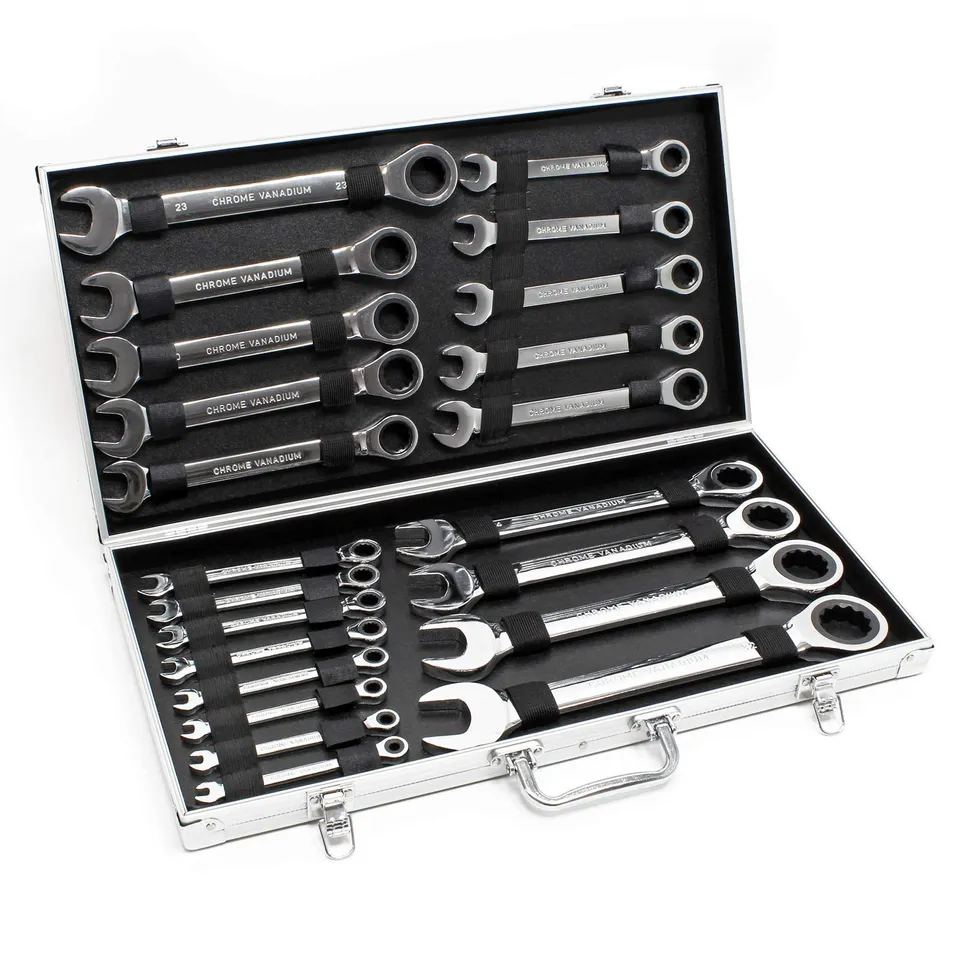 Wiltec Set 22 Chiavi Combinate a Cricchetto 6-32 mm in Valigetta