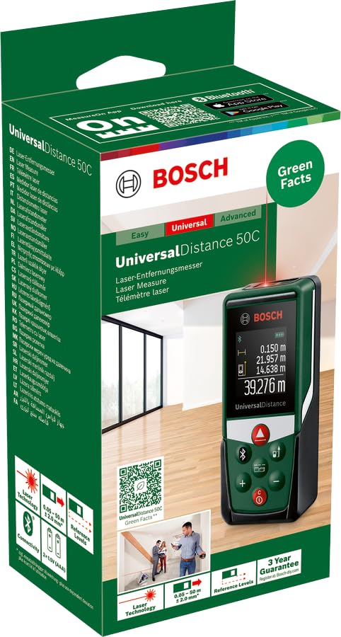 Bosch UniversalDistance 50C Telemetro Laser 50 m Bluetooth